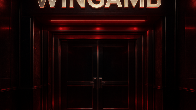 Wingamb hesap kilidi açma için lüks casino girişinde WINGAMB yazısı
